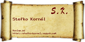 Stefko Kornél névjegykártya