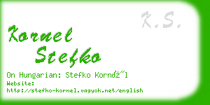 kornel stefko business card